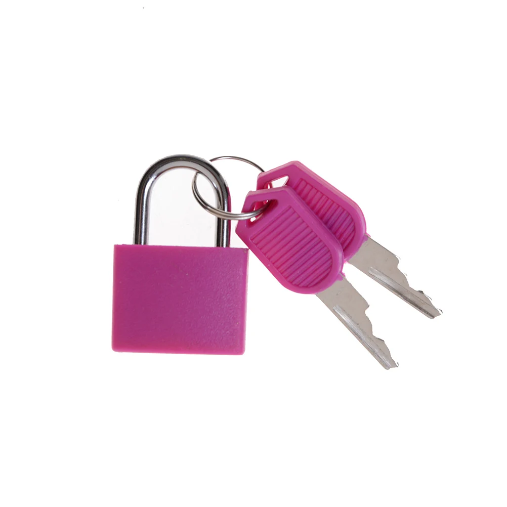 Nieuw 6-kleuren klein mini sterk stalen hangslot Reizen kleine koffer antidiefstalslot met 2 sleutels