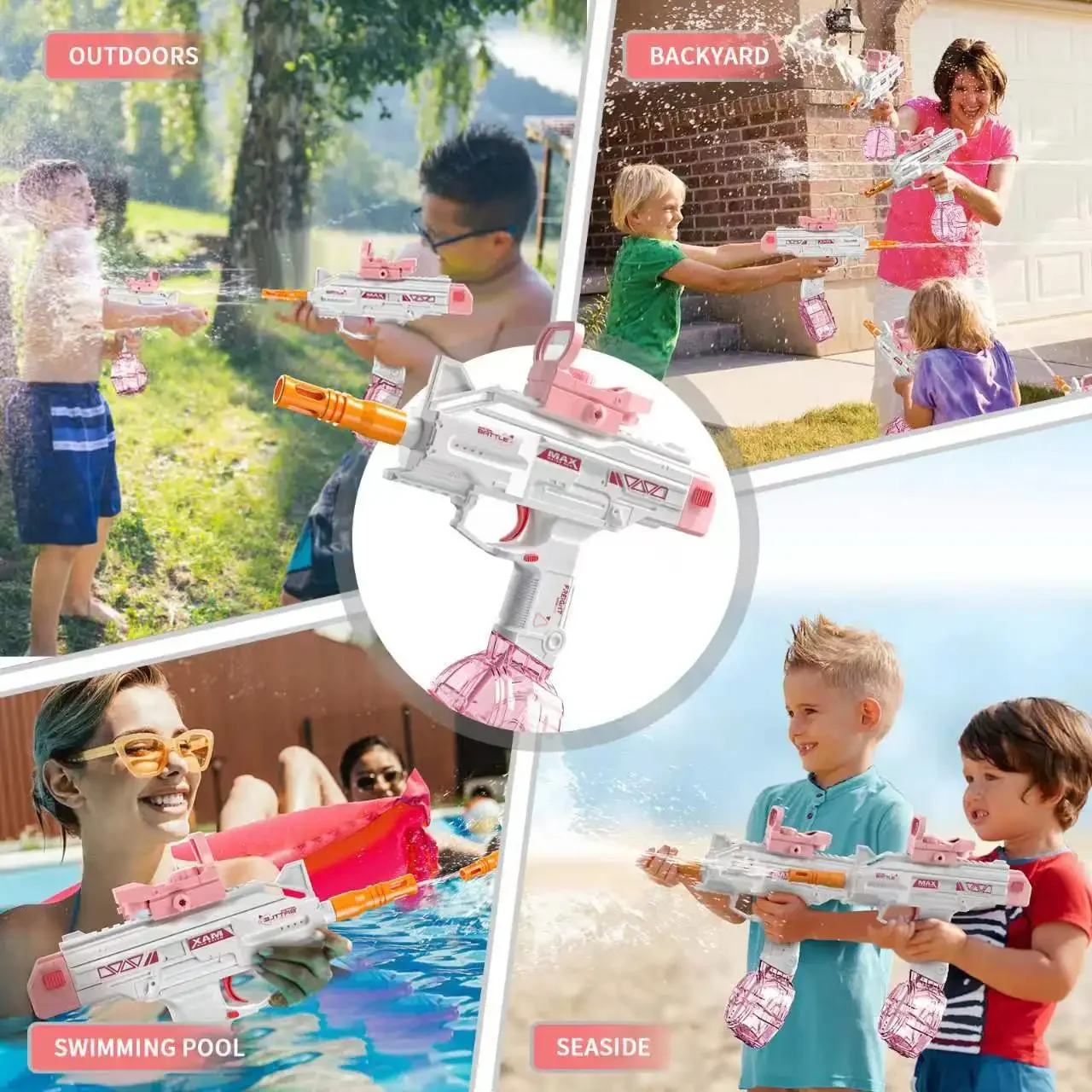 Water Gun Electric Pistol Shooting Toy Gun Full Automatic Summer Pool Beach Toy For Kids Children Boys Girls Adult