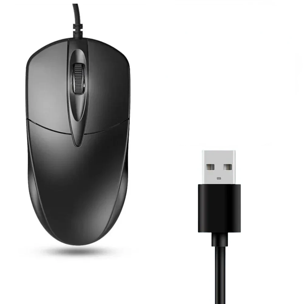 Ratón óptico USB con cable para ordenador portátil, rodillo antideslizante para el hogar y la Oficina, juego 3D de 1200DPI, accesorios de ordenador para PC de escritorio
