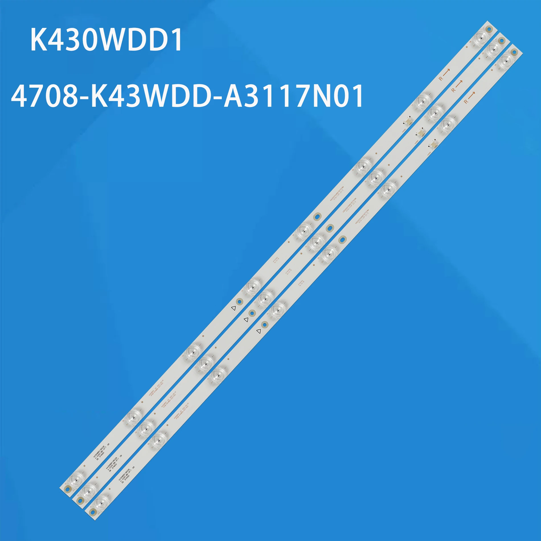 

15Pcs/Set LED Backlight Strip K430WDD1 A3 4708-K43WDD-A3117N01 43LFA69K KE430WDF 43PFF5664/T3 43M1 E4301FC 43PFS5034/60 K430WDF