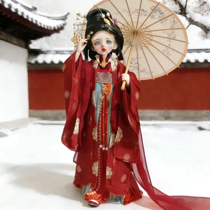 

Red Raditional Costume 1/6 1/4 1/3 BJD Doll Clothes Set Free Shipping