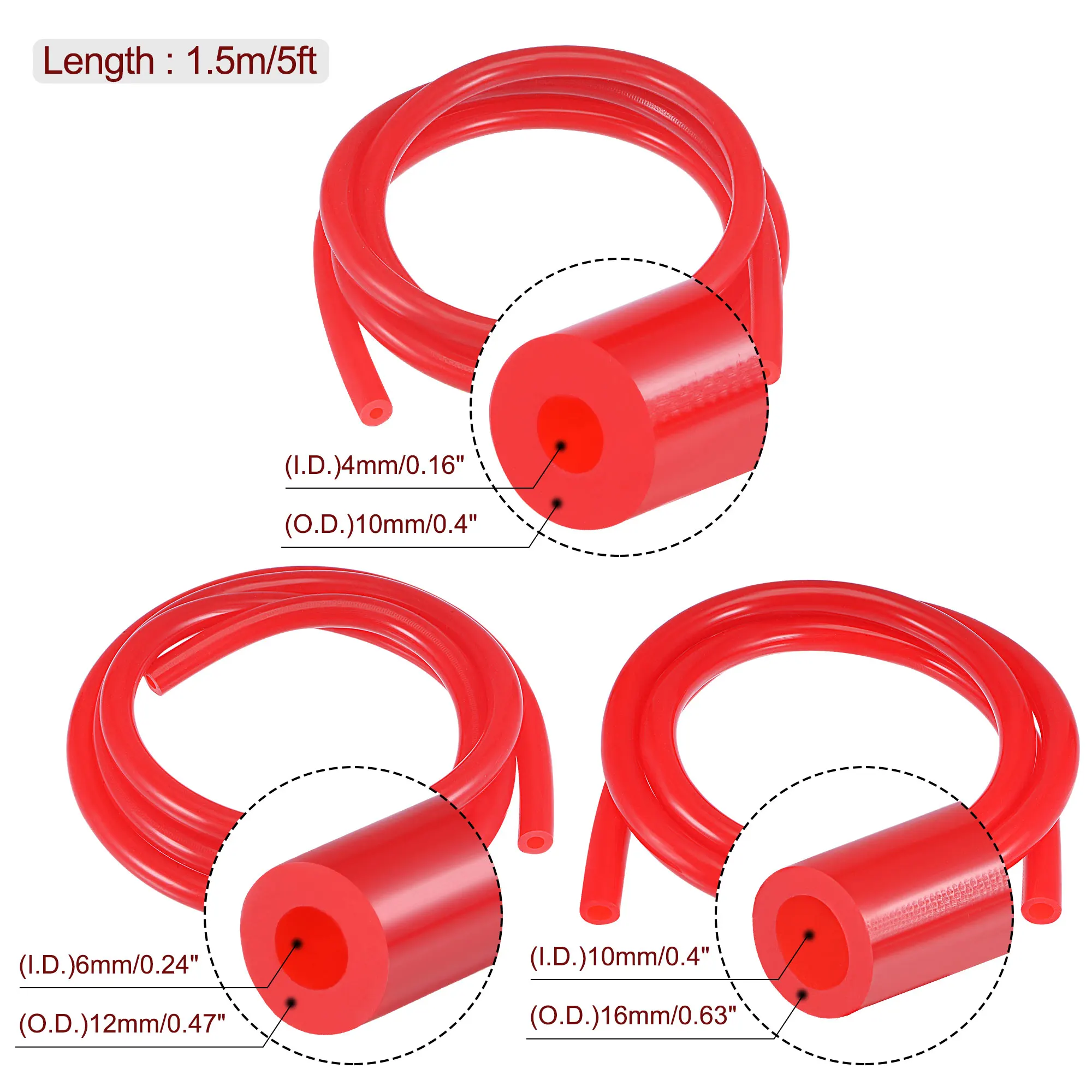 1.5M Silicone Vacuum Tube Hose Silicone Tubing 4/6/10mm ID 3mm Wall Thick Silica Gel Pipe Auto Parts High Temperature for Engine