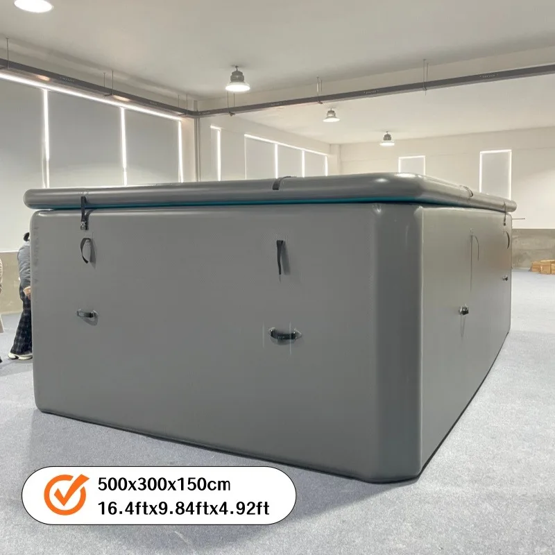 

Надувной бассейн из двойной ткани, глубиной 5 футов и длиной 16,5 футов, прямоугольный, 5x3x1,5 метра, для использования в саду.