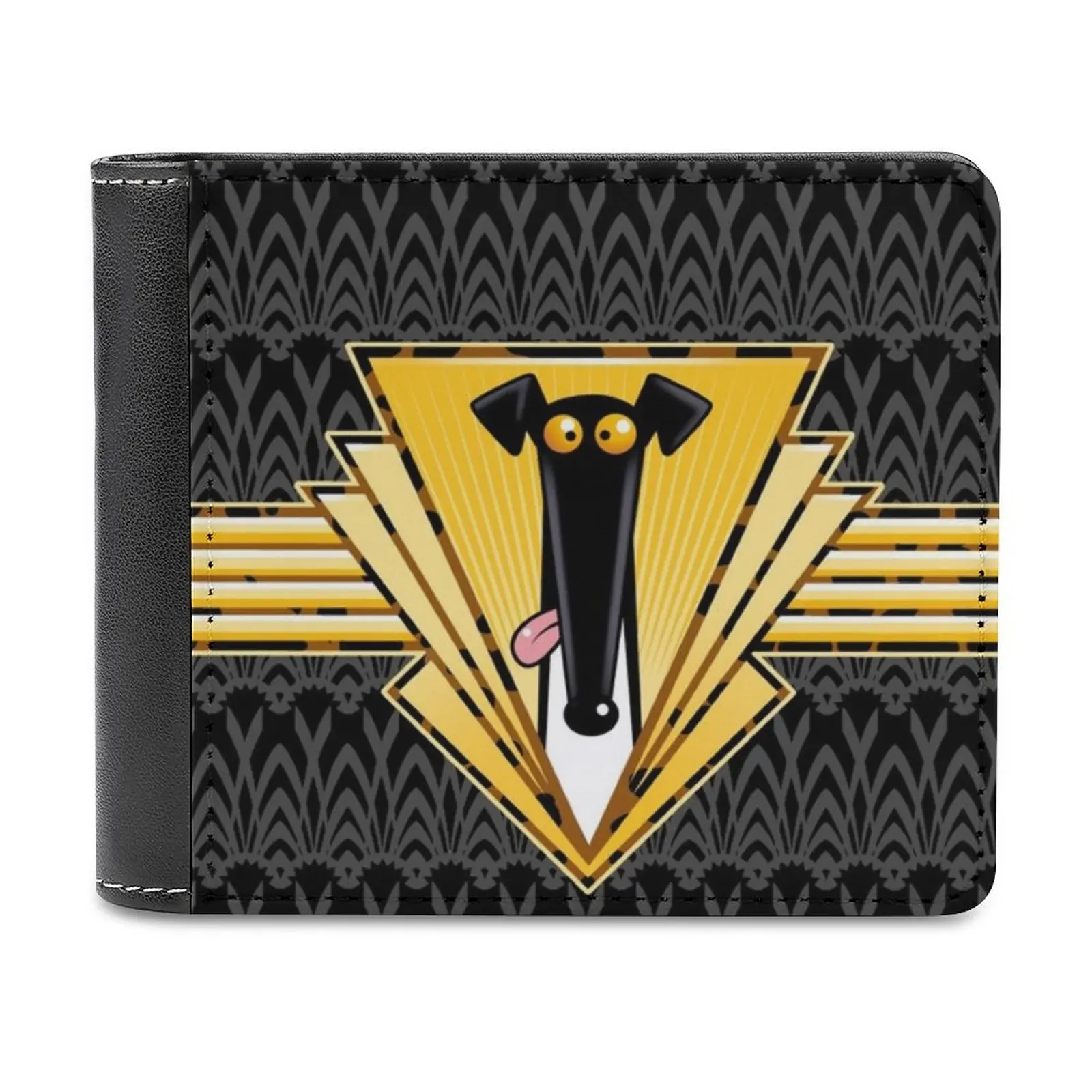 

K Y O T O D R E A M S Copic Marker Doodle Leather Wallet Men Classic Black Purse Credit Card Holder Fashion Men's Wallet Artist