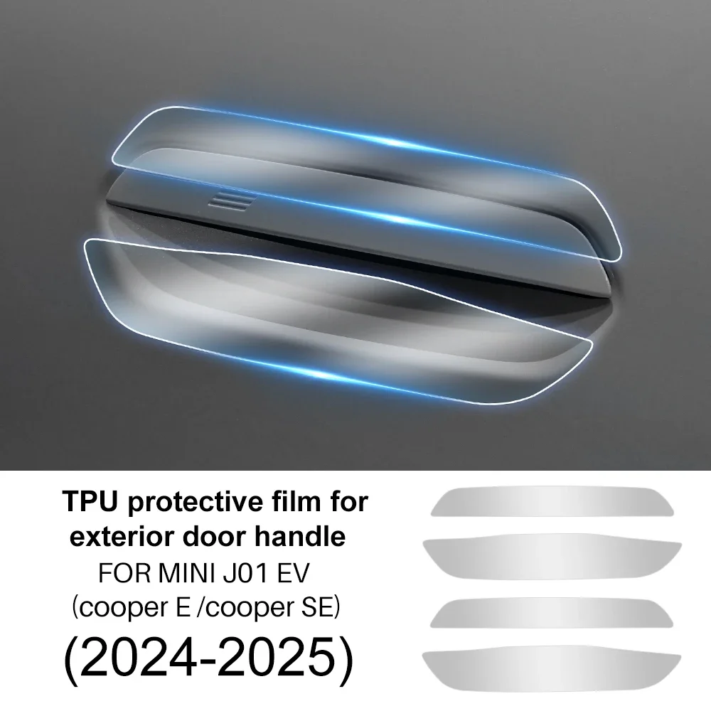 

TPU for Mini Cooper Electric E SE J01 EV 2024 2025 Car Door Bowl Handle A Pillars Anti-scratch Sticker Clear Sticker Film