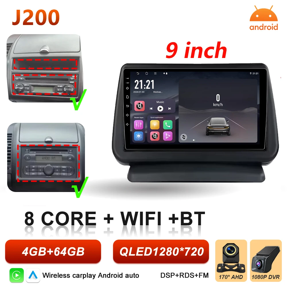 Android 16 Auto autoradio voor Nissan Note 2004 2005 2006 2007 2008 - 2012 Carplay multimediaspeler GPS navigatie DSP BT stereo