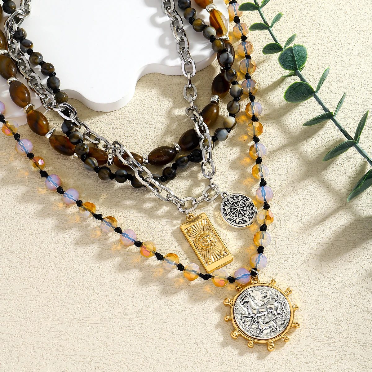 2025 Vintage Gold-Plate ZAA Coin Necklace for Women