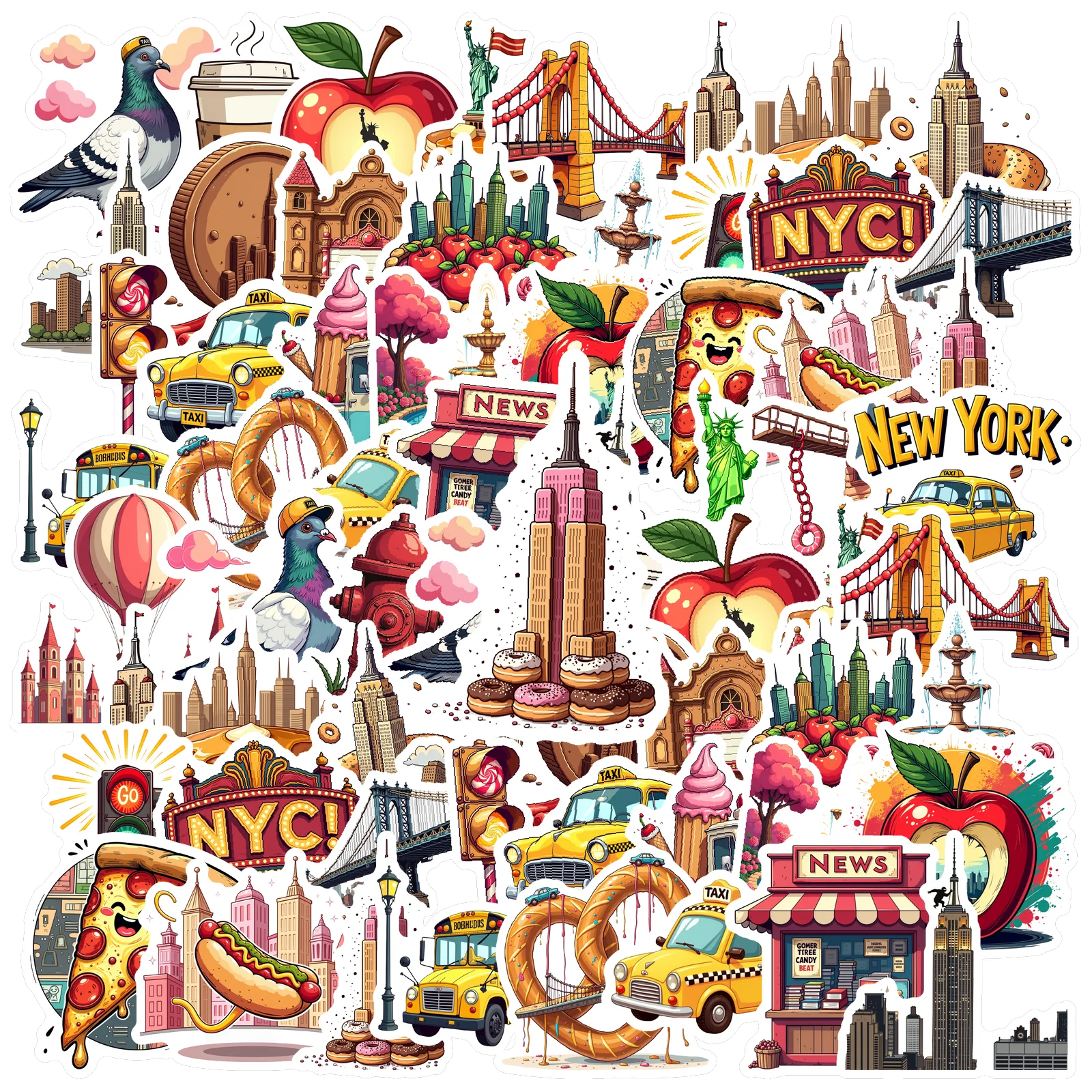 35pcs Cute Stickers Playful Stickers Stationery Stickers For Notebook Luggage Mobile Phone Cup Guitar DIY