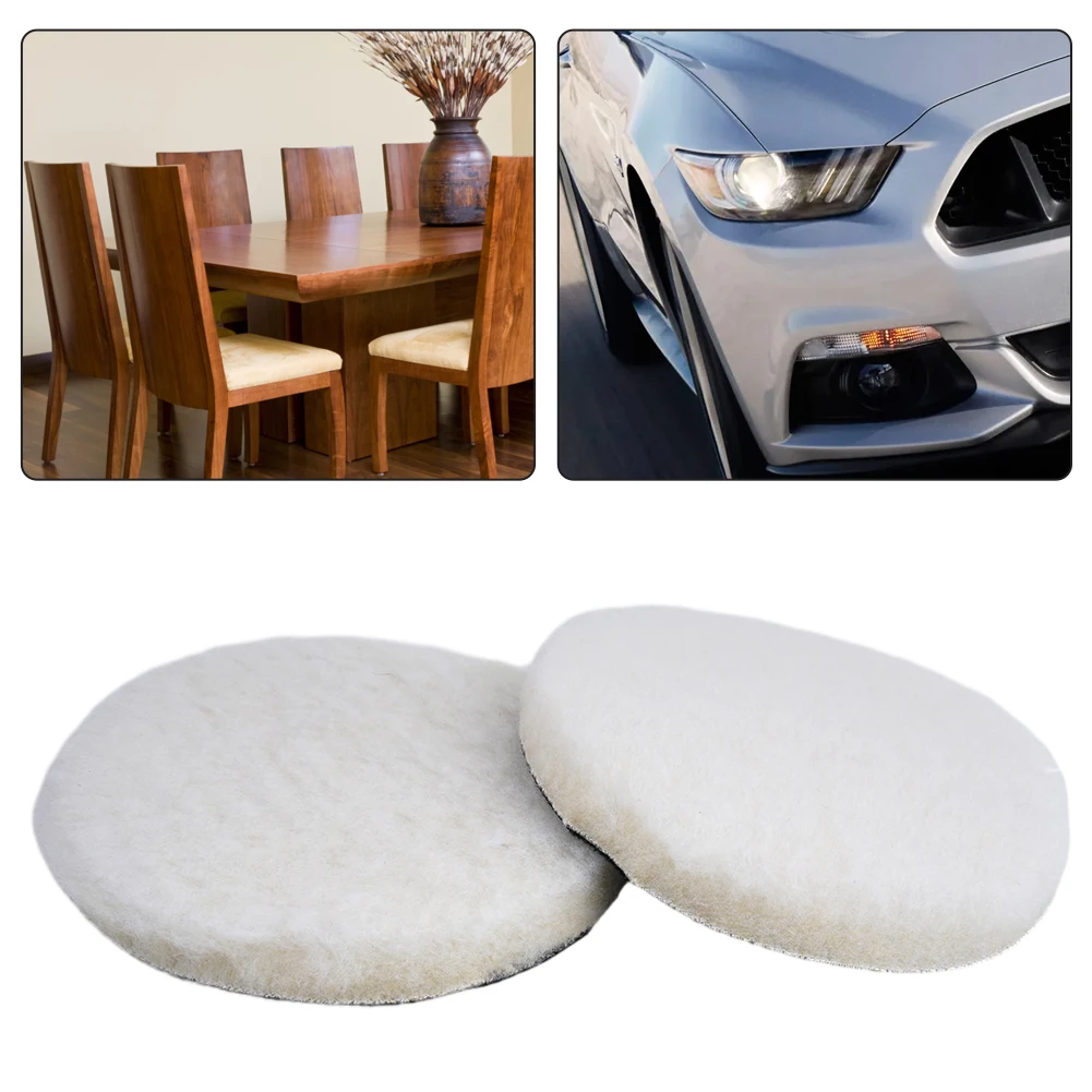 

Professional Grade Wool Buffing Pads, 2pcs, Reduce Loose Fibers, Polish Automotive Coatings to Perfection, White+ Black