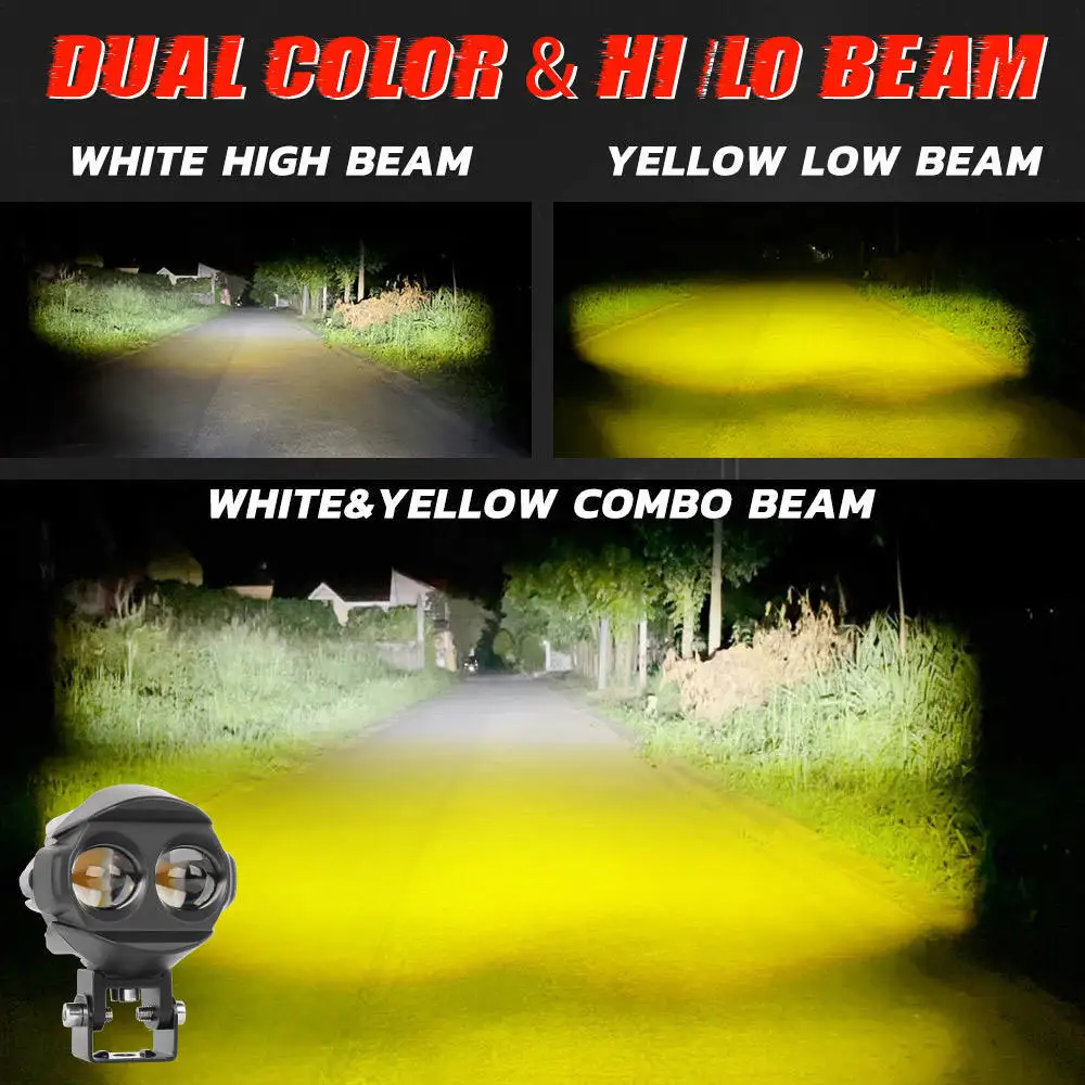 New Motorcycle 3inch Fog Lights 6000K 3500K LED Off Road Driving Light 20000LM Auxiliary Spot Work Lights for Truck Car ATV image 5