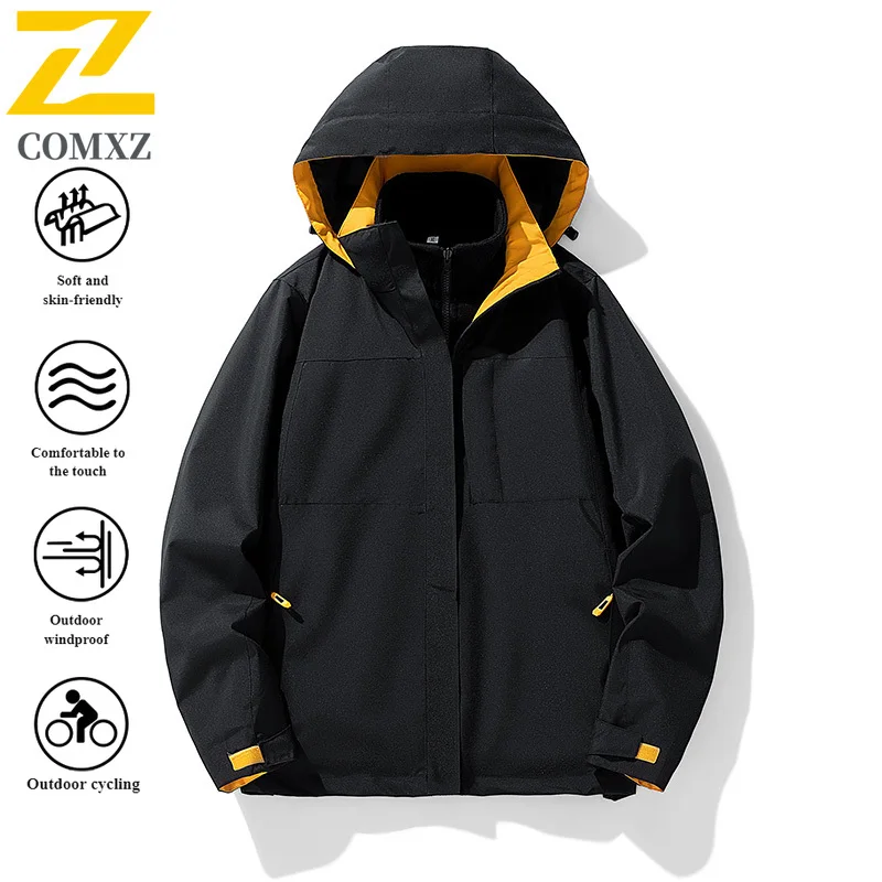 

EiAO Windbreaker 3-in-1 Detachable Waterproof Men's Women's Winter Hiking Jacket Thermal Windproof Outdoor Travel Camping Coat
