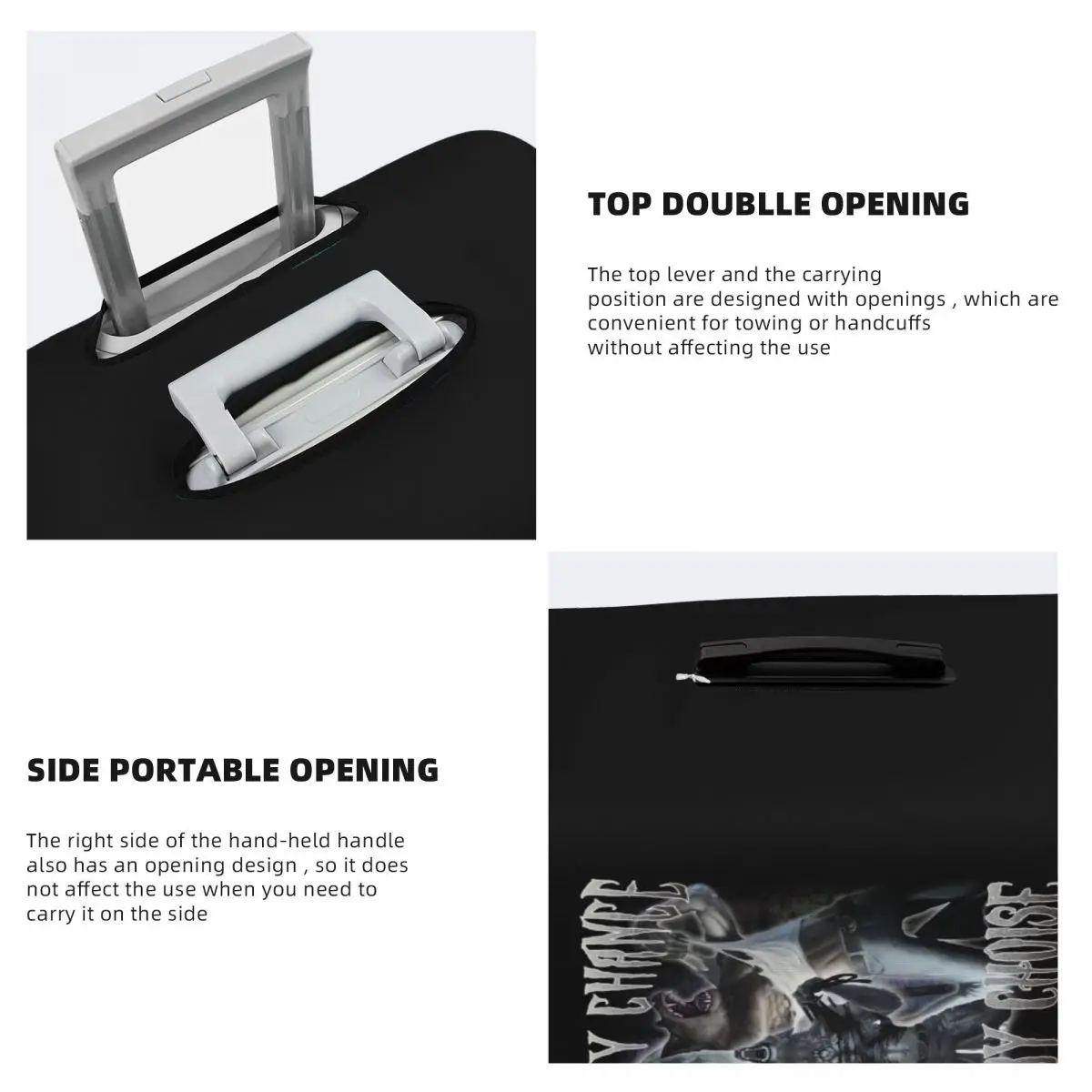 Custom Funny Human By Chance Alpha By Choice Wolf Funny Meme Luggage Cover Protector Dust Proof Travel Suitcase Covers #4