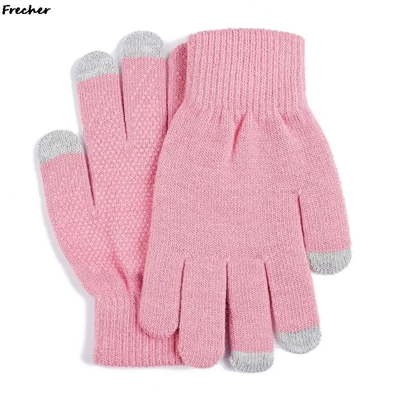 Touch Screen Winter Gloves Men Women Warm Cashmere Outdoor Cycling Driving Mittens Non-Slip Knitted Wool Gloves Stretch Luvas