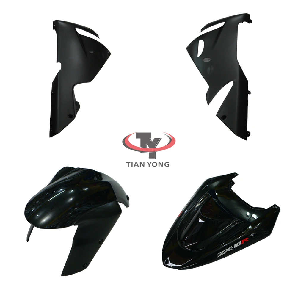 

Bright black Side panel Motorcycle For ZX10R 2004 2005 ZX 10R Bodywork Fairing Pack left right tail behind Side panel Injection