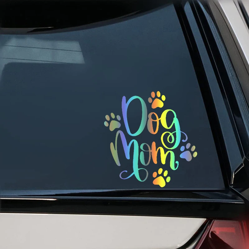 Show Your Love For Your Dog Adorable Dog Mom Vinyl Sticker for Cars Trucks SUVs, 15x15cm