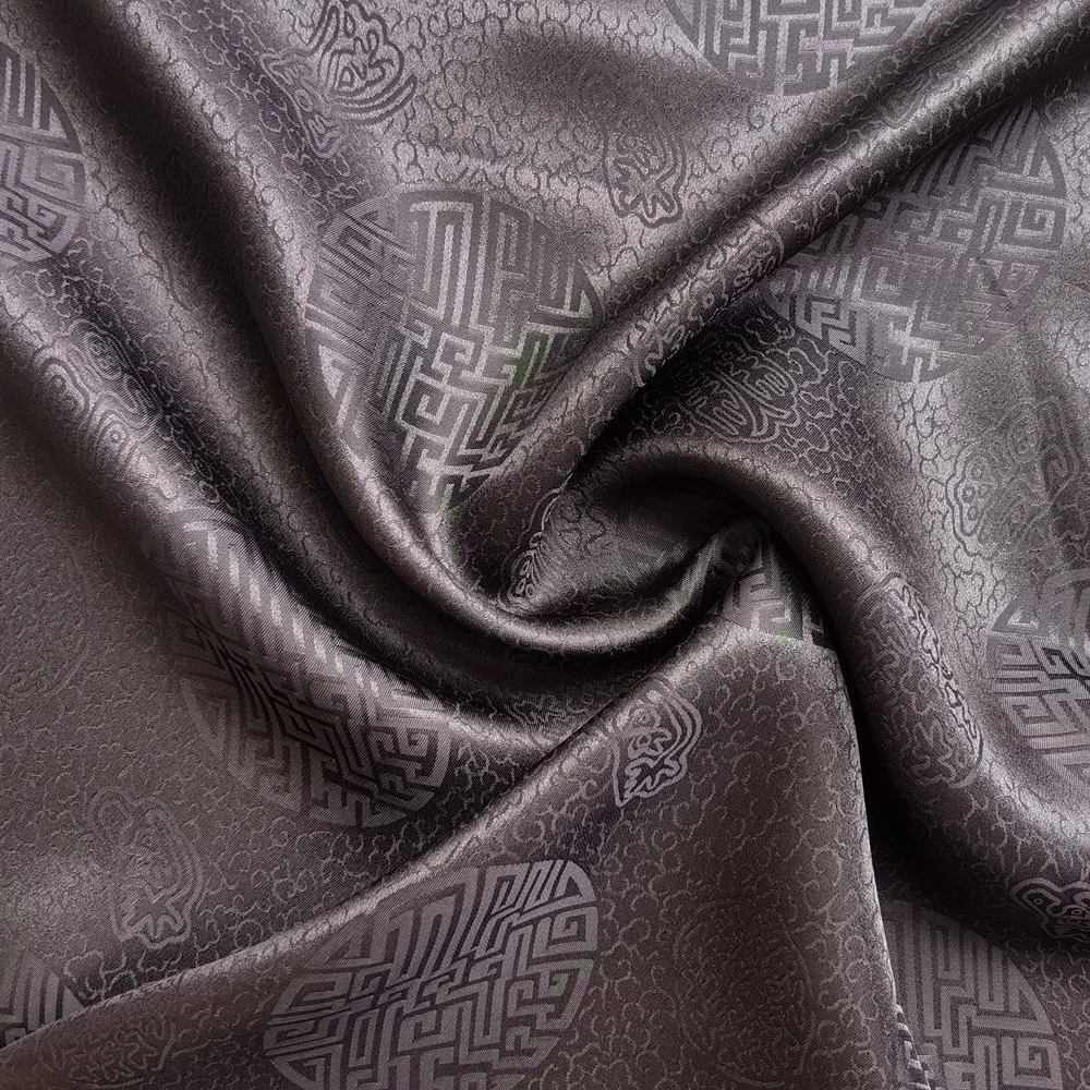 45\'\' Wide By Meter Traditional China Silk Fabric Jacquard Silk Cotton Charmeuse Material For Gown