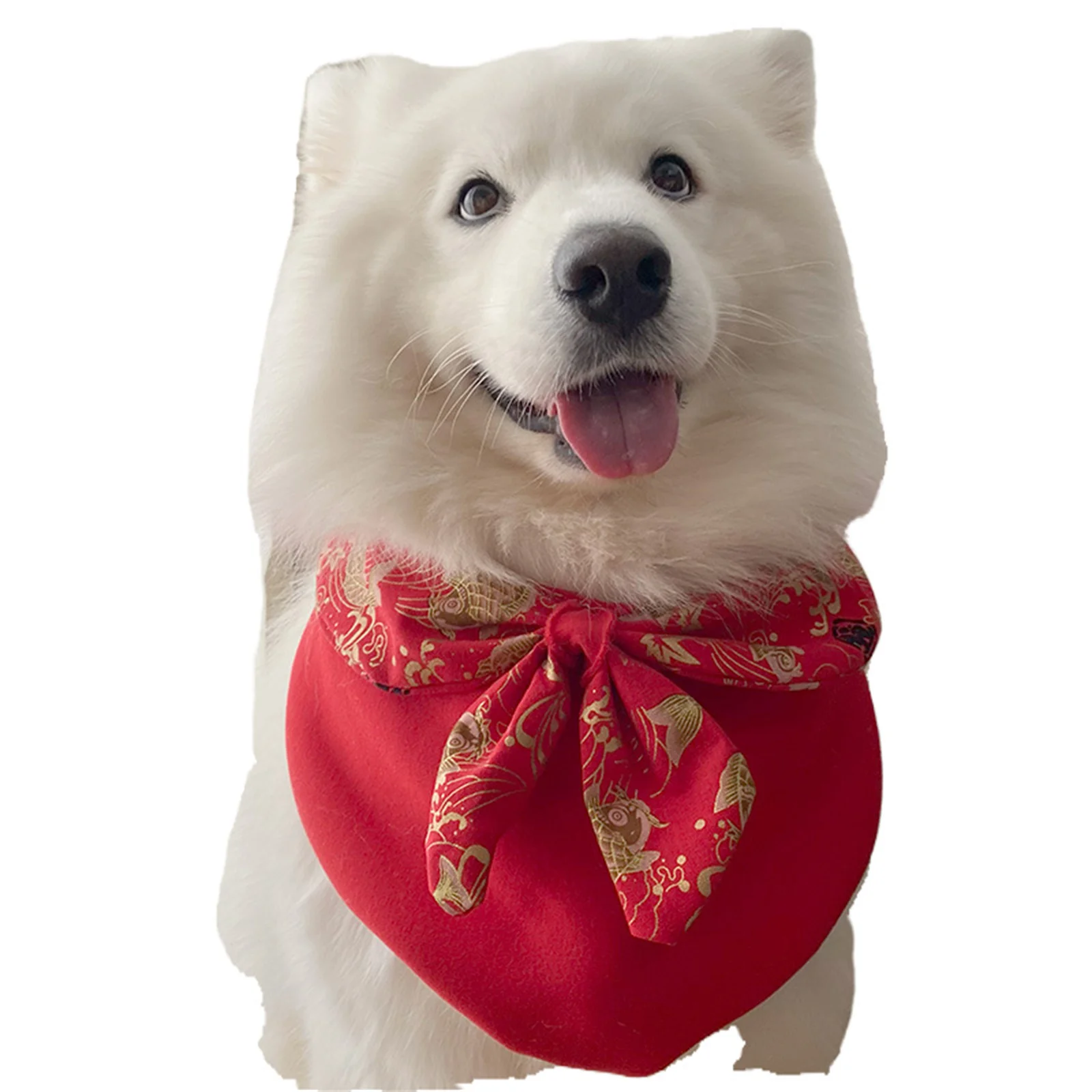 

Chinese New Year Dog Scarf Pet Bandanas Reversible Scarves Kerchief Triangle Bibs Costume Decoration Accessories For Dogs Cats