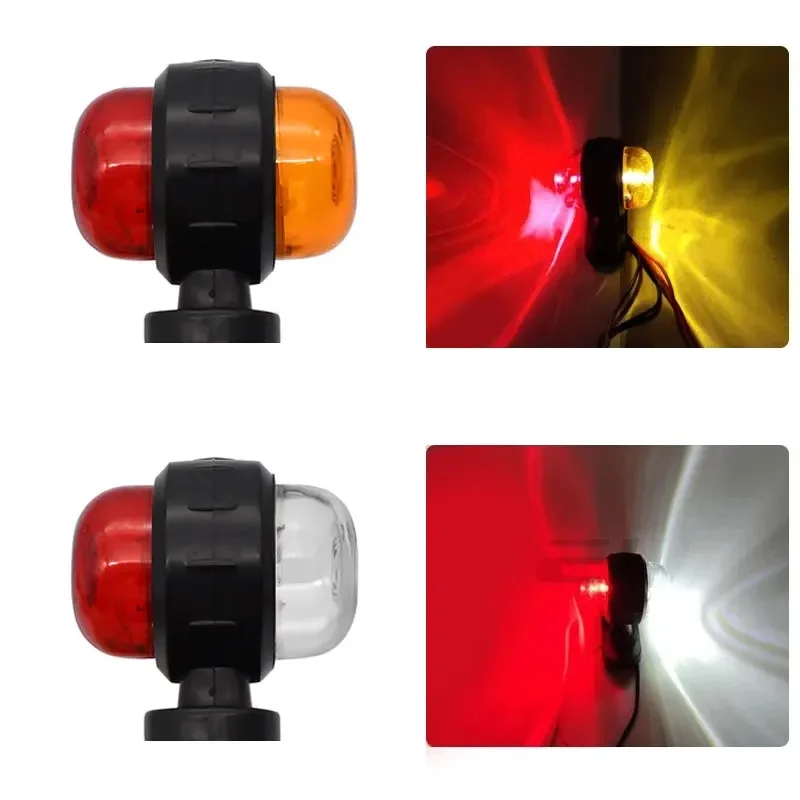 

2PCS LED Side Marker Lights 12v 24v Truck Front Rear Clearance Lights Outline Lamp Indicator Tail Light For Trailer Van Caravan