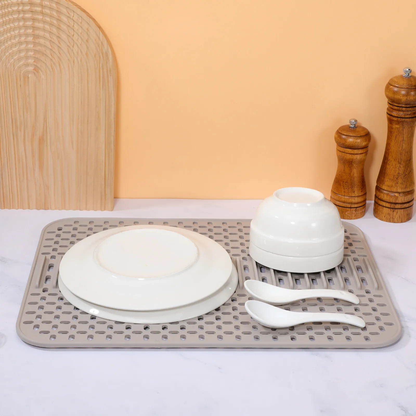 Square Silicone Kitchen Sink Mat Soft Cushion Dish Drying Protector Pad for Kitchen Sink Glass Bowl Cup Tableware