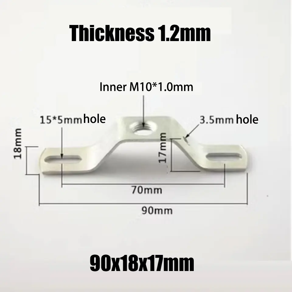 천장 트레이 스트레이트 행잉 플레이트 볼록 I자형 보우 고정 섀시 백 스트립 철판, 중간 구멍 M10 브래킷, 10 개