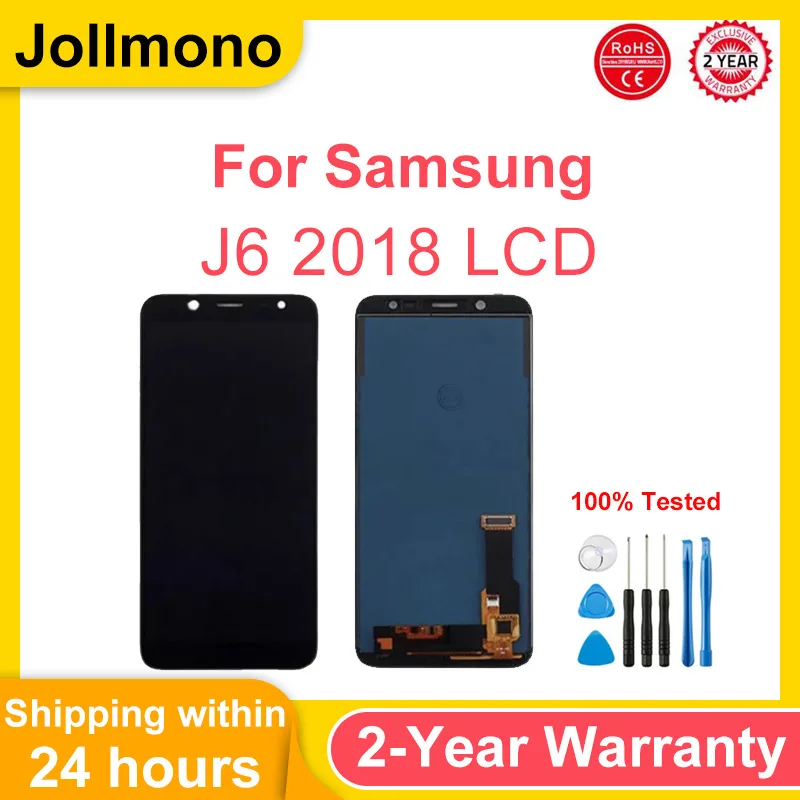 

Super AMOLED для Samsung J6, замена экрана дисплея, ЖК-дисплей для Samsung J6 J600 J600F/DS, дигитайзер сенсорного экрана в сборе