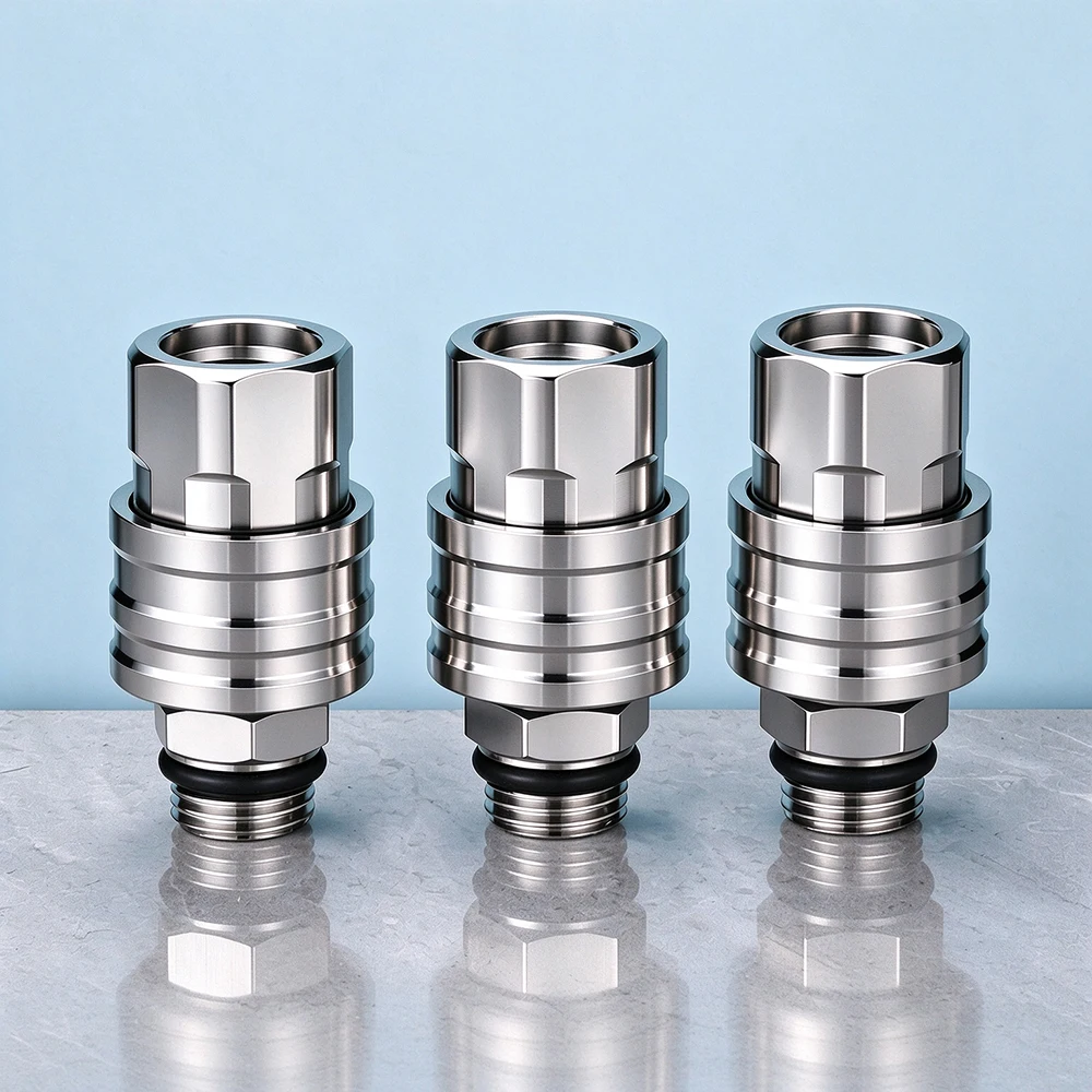 Pneumatic Quick Coupler Quick Connect Pressure Washer Fittings Stainless Steel Adapter Set 1/4 Inch Plug Socket Connector Set