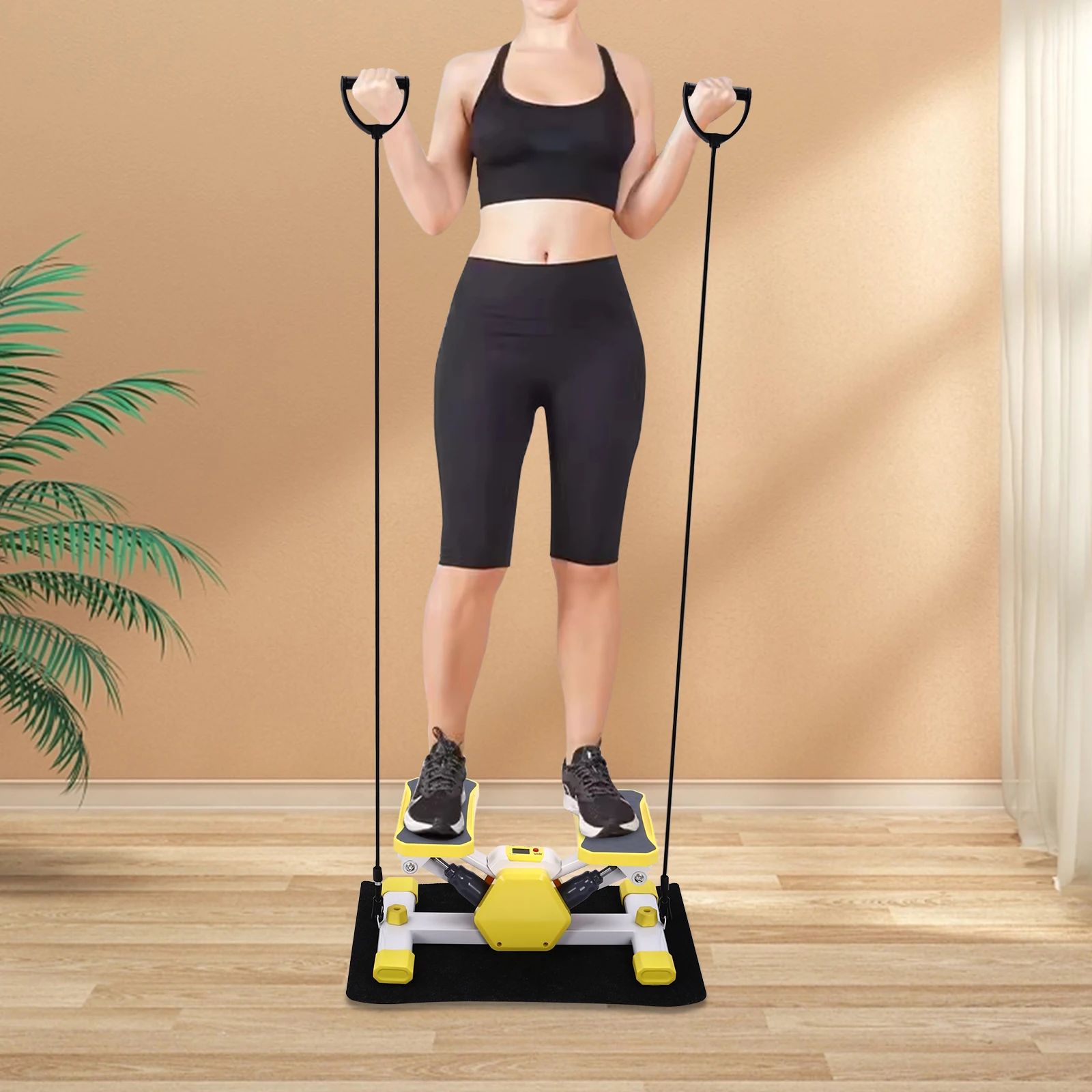 Steppers for Exercise, Stair Stepper with Resistance Bands, Mini Stepper with 300LBS Loading Capacity