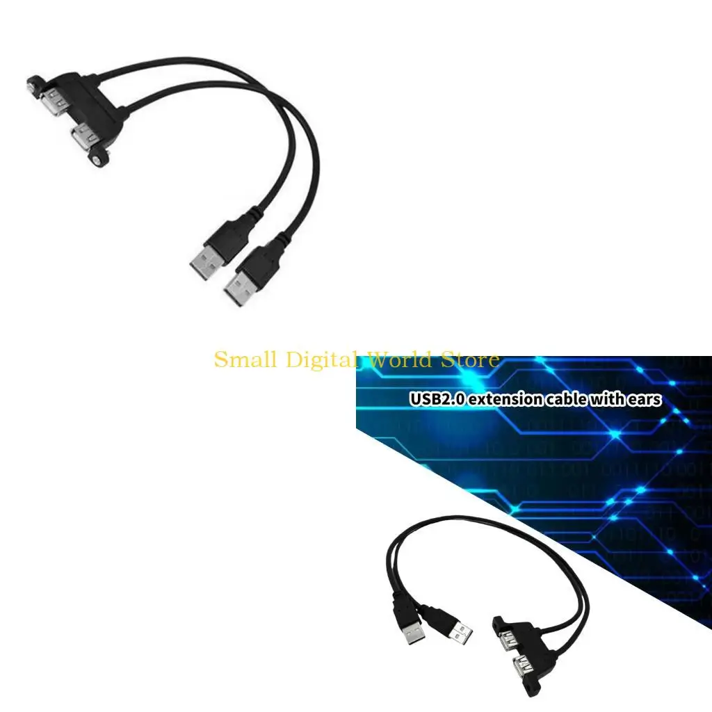 77UB Flexible USB2.0 Male to Female Extension Cable With Screw Panel Mount USB2.0