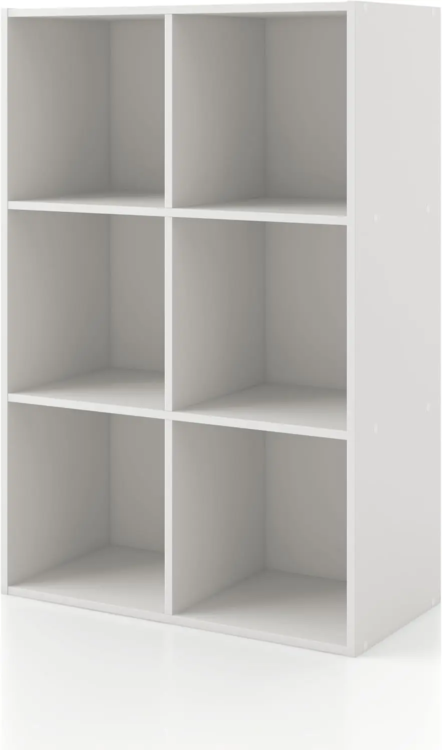 

Стеллаж-органайзер на 6 секций, белый деревянный книжный шкаф для дома, офиса и декора комнаты в общежитии