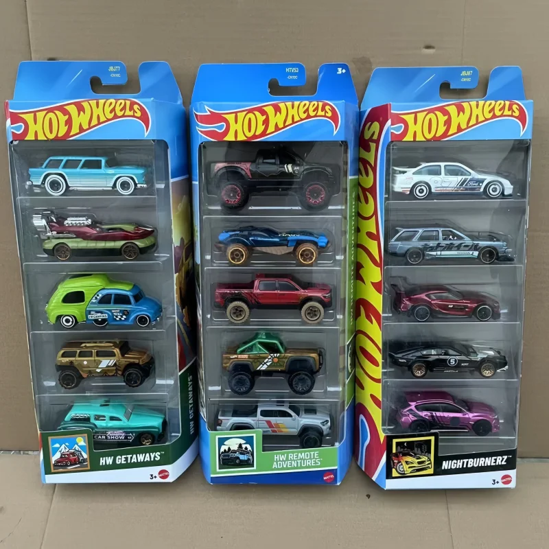 جديد خمسة حزمة صغيرة تشغيل السيارات المسار محاكاة سبيكة عجلات سطح المكتب الديكور لعبة تحصيل هدية عيد