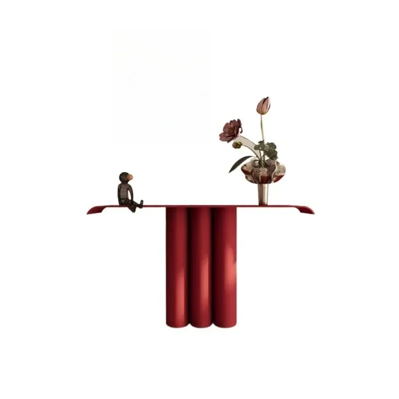 Medieval entrance cabinet, modern simple view table, living room storage, red entrance cabinet, creative entrance table