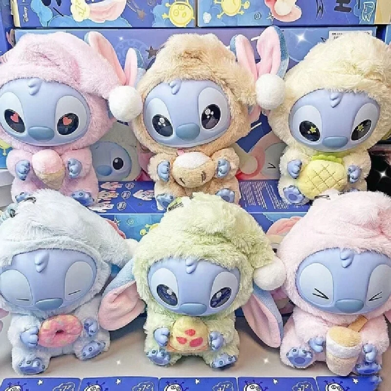

Disney Stitch Bedtime Eating Series слепая коробка, мягкая виниловая плюшевая кукла, подвесная милая загадочная коробка, игрушка-сюрприз, детский подарок