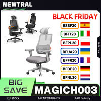 NEWTRAL MAGICH003 Ergonomic Office Chair, Auto-Following Backrest, Adaptive Lower Back Support, Adjustable Headrest Seat, Gray