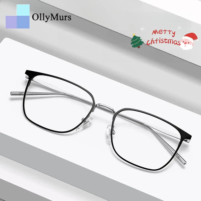 

OLLYMURS LeisureTitanium анти-синий свет очки по рецепту оправа для деловых мужчин очки в большой оправе оптические очки для мужчин