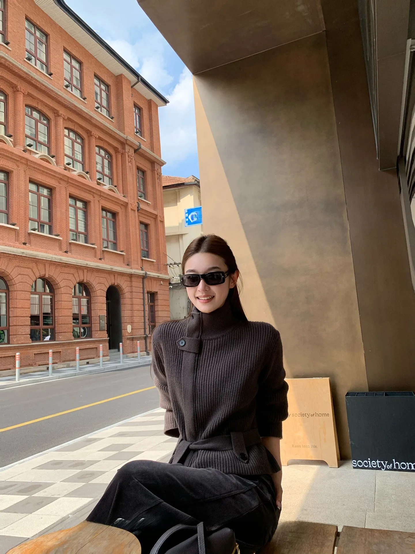 

Повседневный вязаный свитер с длинными рукавами и высоким воротником, свободный крой, осенне-зимний, из смесовой шерсти, женский, с поясом, Sle Lin2 Rio Memo