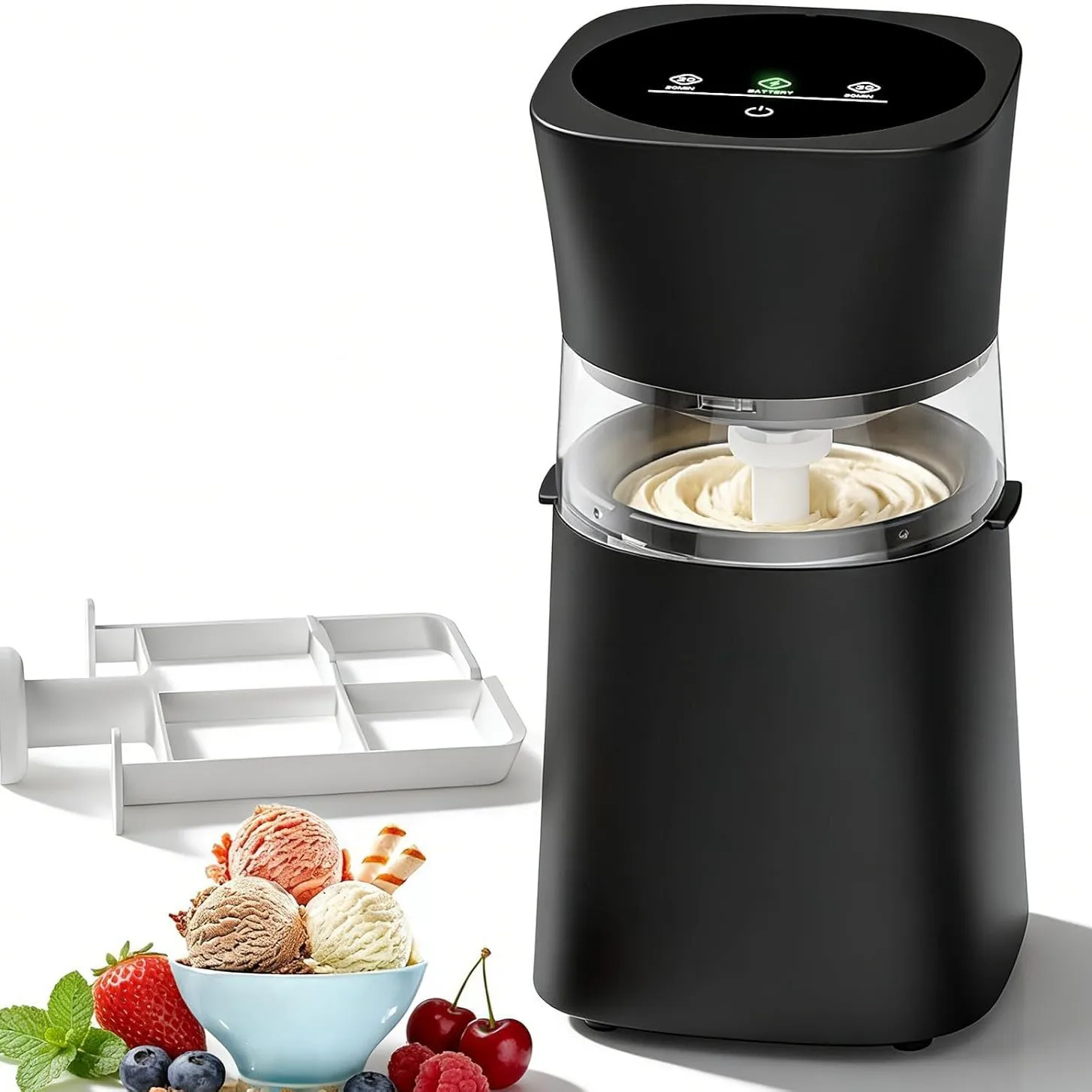 Cross-border Bestseller Lingyue Ice Cream Maker Gelato Popsicles Frozen Yogurt; Rapid Cooling; DC-powered; Quiet Operation; 0.85
