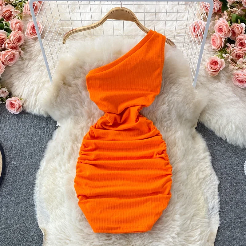 Woman Dress Elastic Bodycon Dresses for Women Skinny Pleated Sexy Vestidos Short Sleeveless Vestido 2026 Spring New