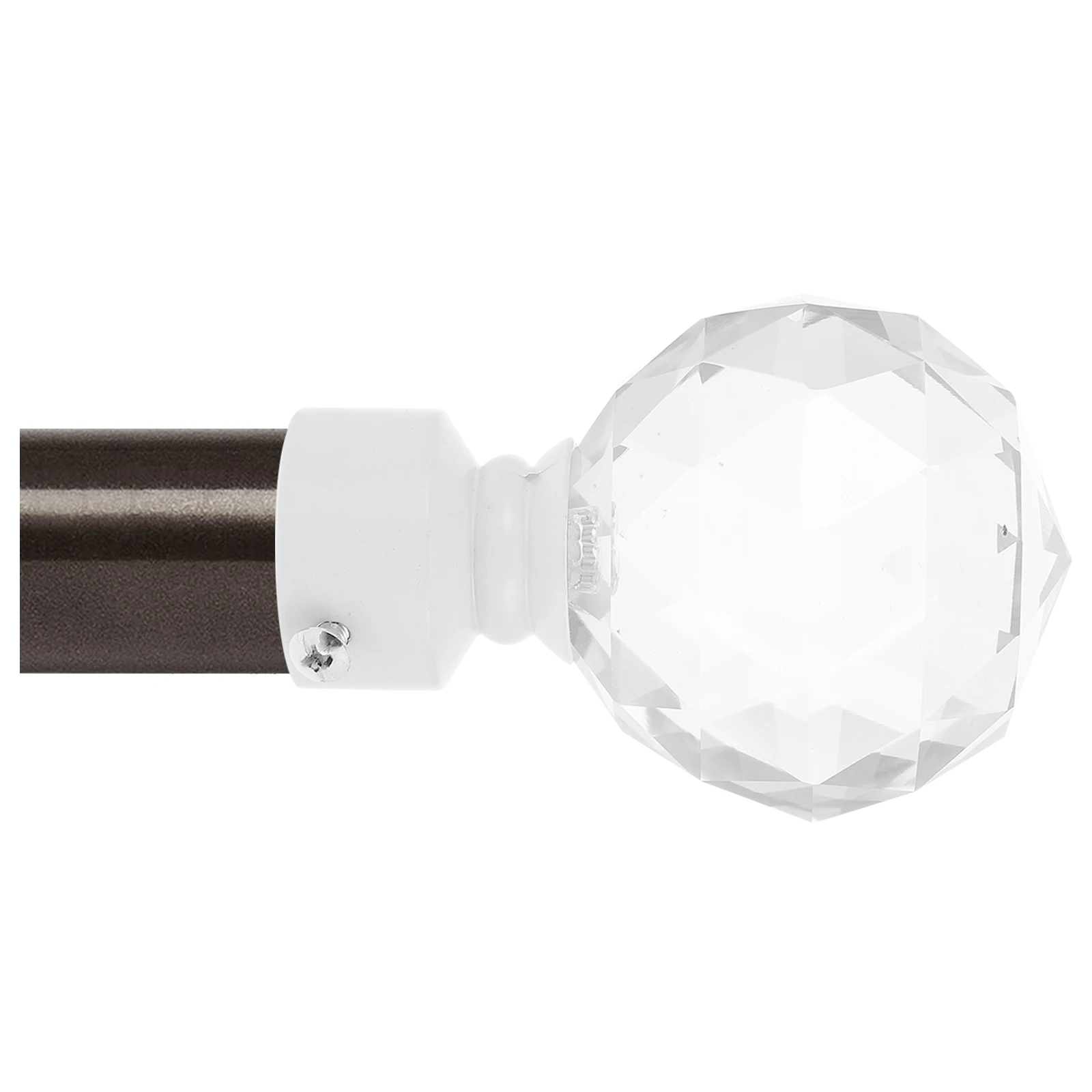 

2pcs Rod Decorative Ends Curtain Rod Decor Iron Crystal Home Window Accessories Elegant Design for Living Bedroom