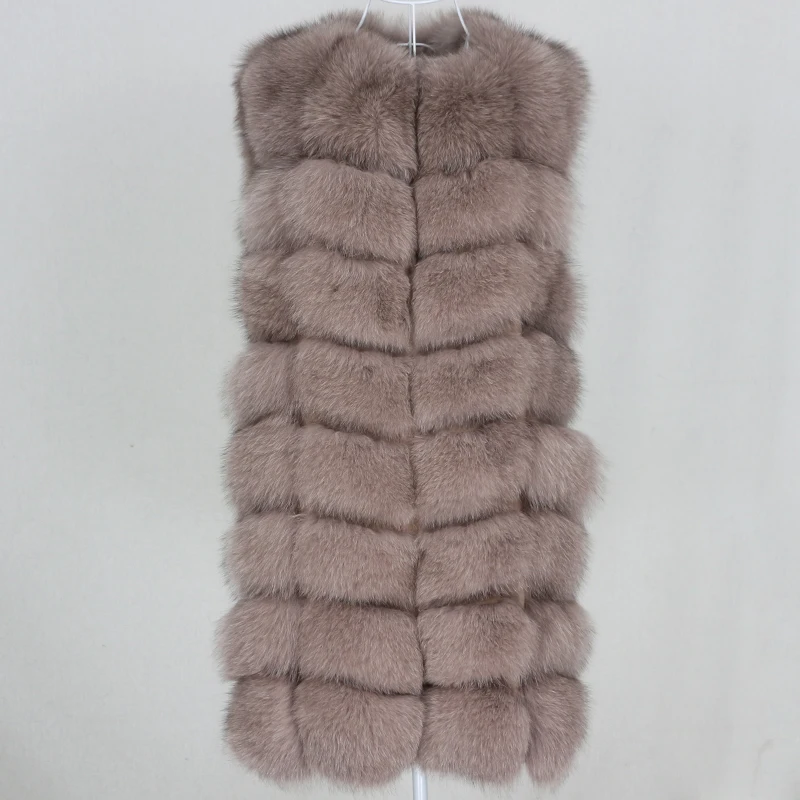 Femmes réel fourrure longue gilet manteau de haute qualité 2025 veste d'hiver naturel grande fourrure de renard moelleuse vêtements d'extérieur Streetwear épais chaud