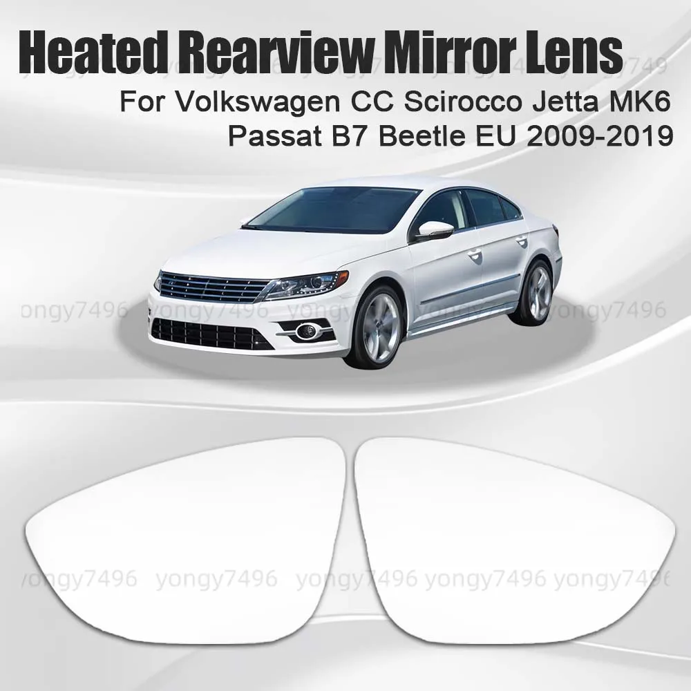 

Car Wide Angle Heated Rearview Mirror Lens For Volkswagen CC Scirocco Jetta MK6 Passat B7 Beetle EU 2009-2019 Car Rearview