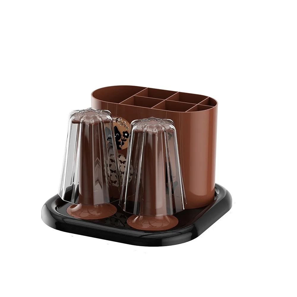 

Retro Toothbrush And Toothpaste Holder Classical No-Slip Base Mouthwash Cup Holder Easy-Clean All-in-One Toothbrush Rack