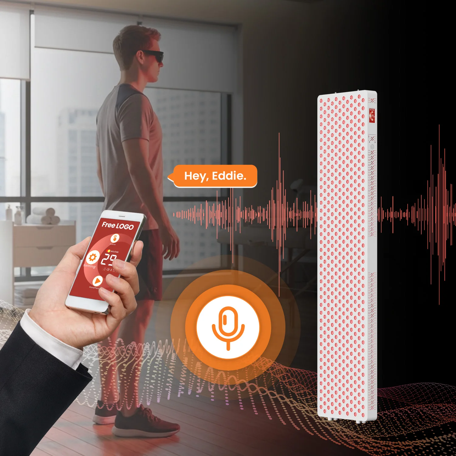 IDEATHERAPY Voice+App Control Quad Chip  Light Red Light Therapy Machine Led Red Light Therapy Panel for Health Care