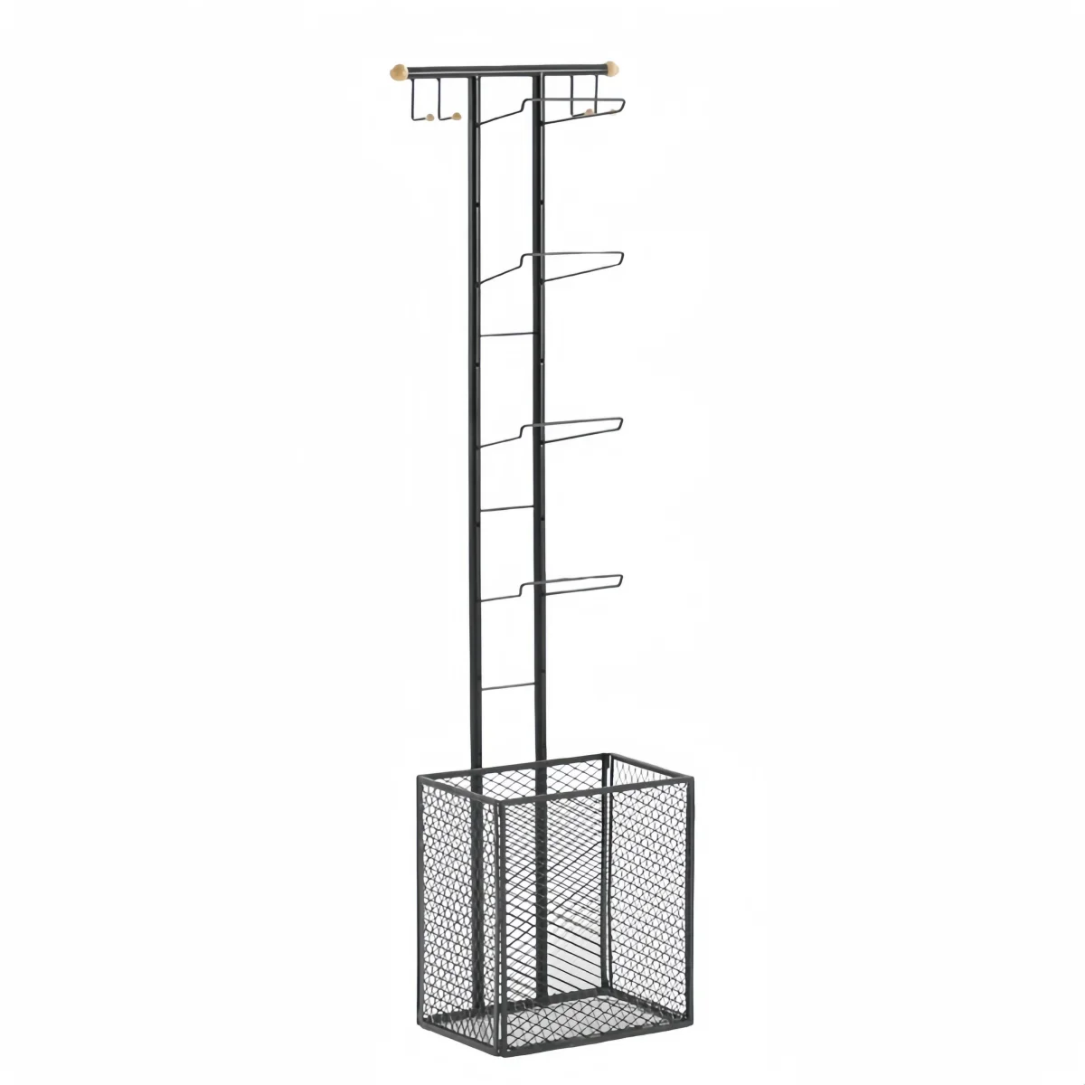 

Multifunctional Garage Sports Equipment Storage Rack 4 Hooks Vertical Basket Basketball Volleyball Balls Living Room Furniture