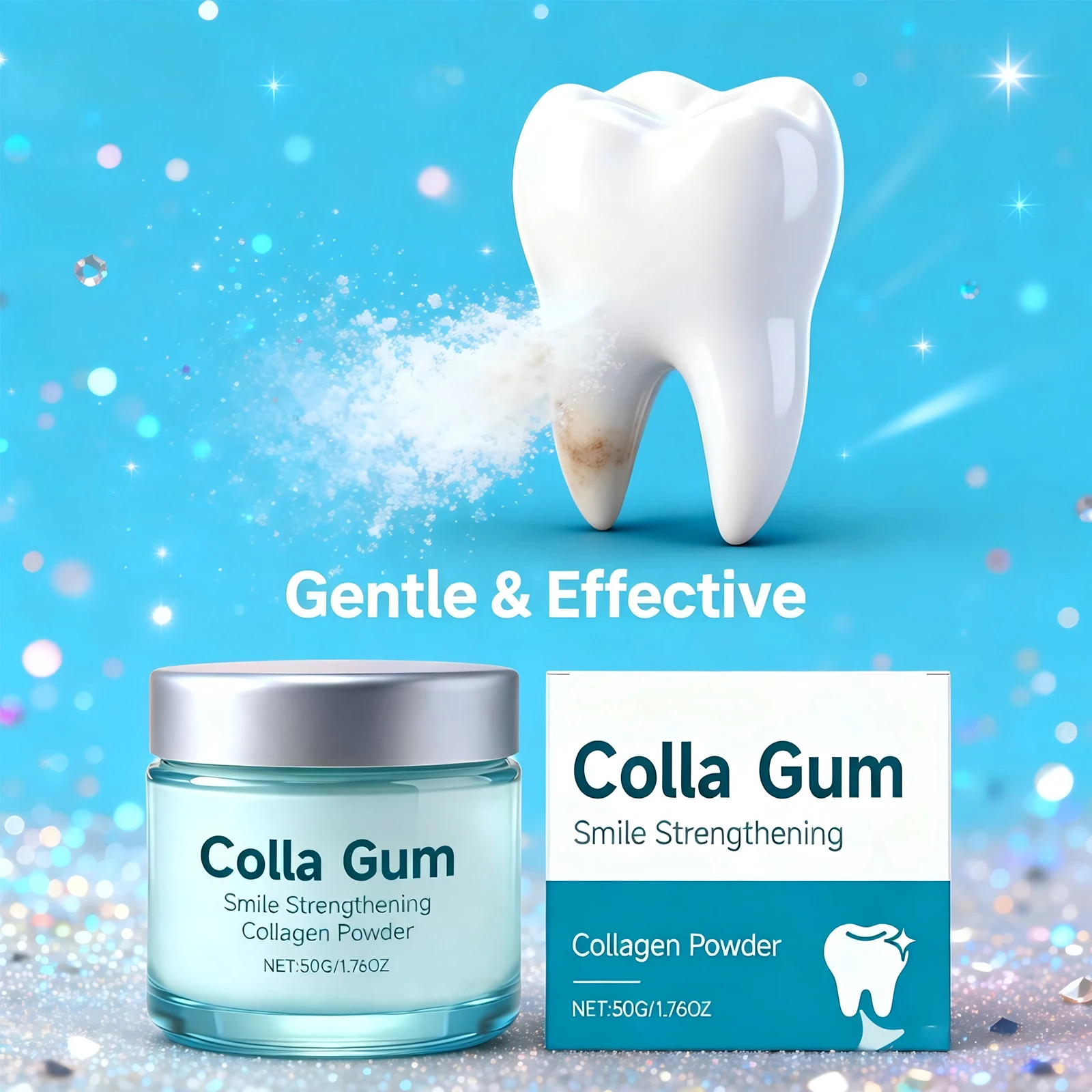 

Collagen Tooth Powder for Whitening Teeth Fresh Breath Gum Repair Clean the Surface of Teeth Remove Tooth Stains Oral Care ﻿