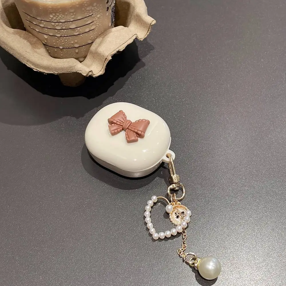 Luksusowy Love Heart Pearl bransoleta brelok miękkie etui do Xiaomi Redmi Buds 4 Lite 3D łuk bezprzewodowy zestaw słuchawkowy pokrowiec