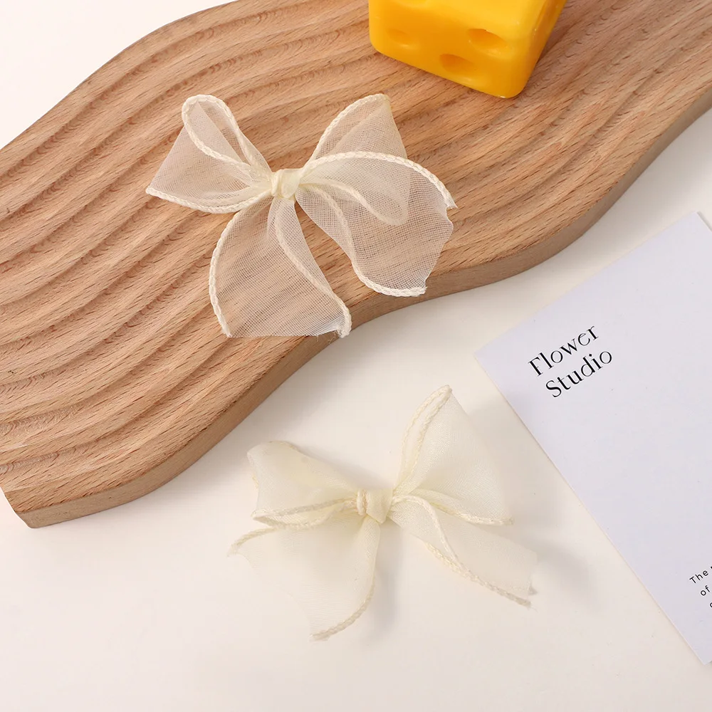 10 Stück/Lot Fischschwanz-Garnband-Schleife, schöne Organza-Spitzenschleife für DIY-Näharbeiten, Hochzeitsdekoration, Haarnadeln, Kleidungszubehör – Detail 3