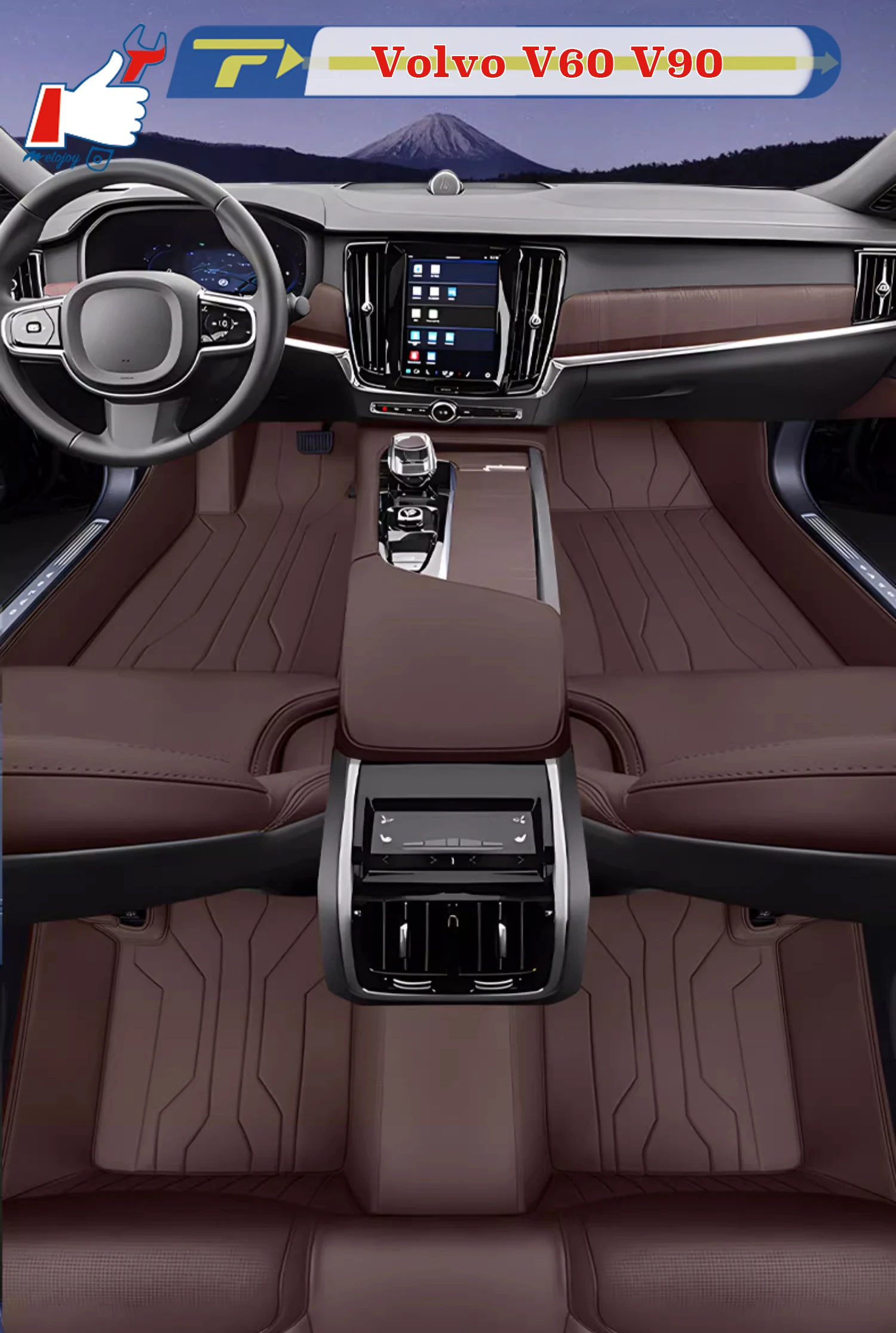 

Left-hand Drive Car Floor Mat For Volvo V60 V90 Full-Surround Foot Mat Mat Floor Liner Floor Carpet Water-proof Mat