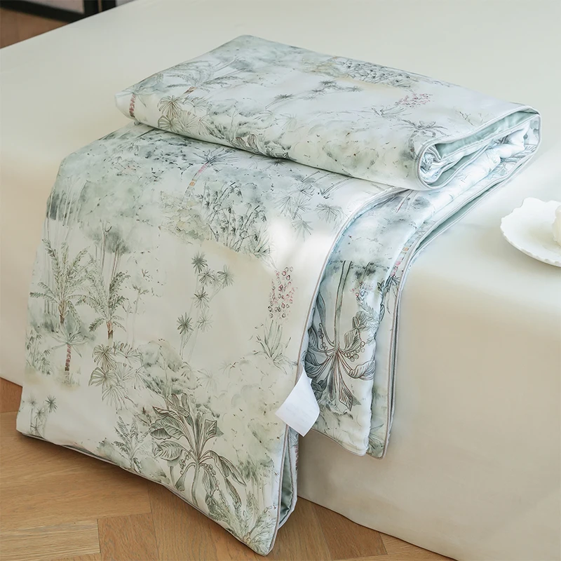 Air Condition Comforter Thin Duvet Cool Blanket Smooth Pure Natural Side Cooling Fabric Summer Quilts Silky Breathable