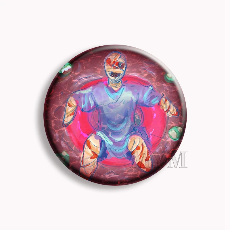 Hot Horror Game Mouthwashing Anya Soft Button Pin Jimmy Curly Anime Brooch Badge Bag Decor Accessories Gamer Collect Gifts