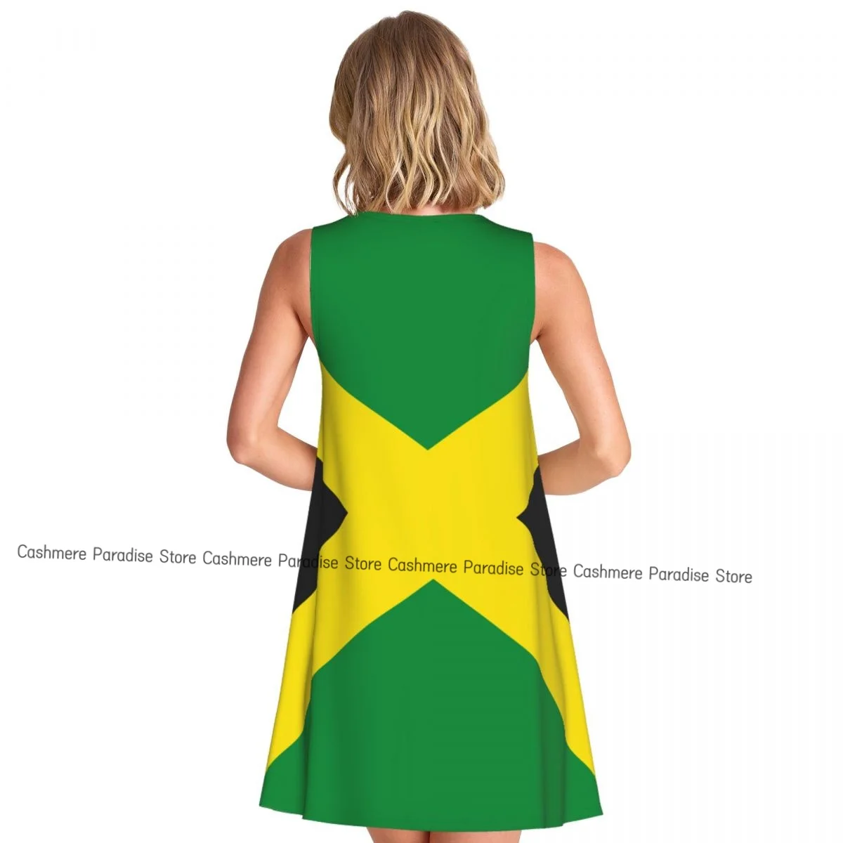 Vestido de mujer Bandera de Jamaica Verano Casual Camiseta Vestidos Playa Vestido sin mangas
